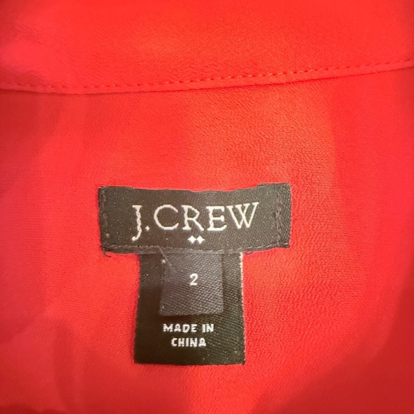 J. Crew Red Mandarin Collar Sleeveless Half Button Up Blouse Size 2/XS - Picture 4 of 7